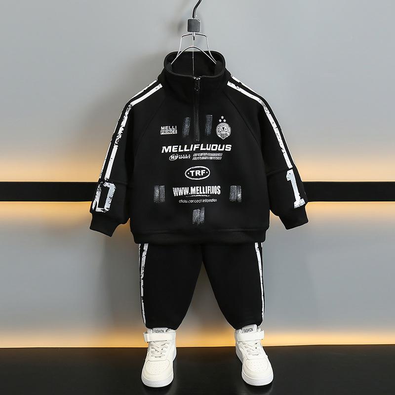 セットアップ 男の子 キッズ 春秋 長袖 トップス ハーフパンツ ハーフジップ スポーツウェア 2点セット..