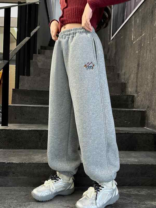 パンツ 女の子 ジュニア 裏起毛 厚手 あったか保温 スウェット カジュアル ボトムス 綿素材 快適 動き..