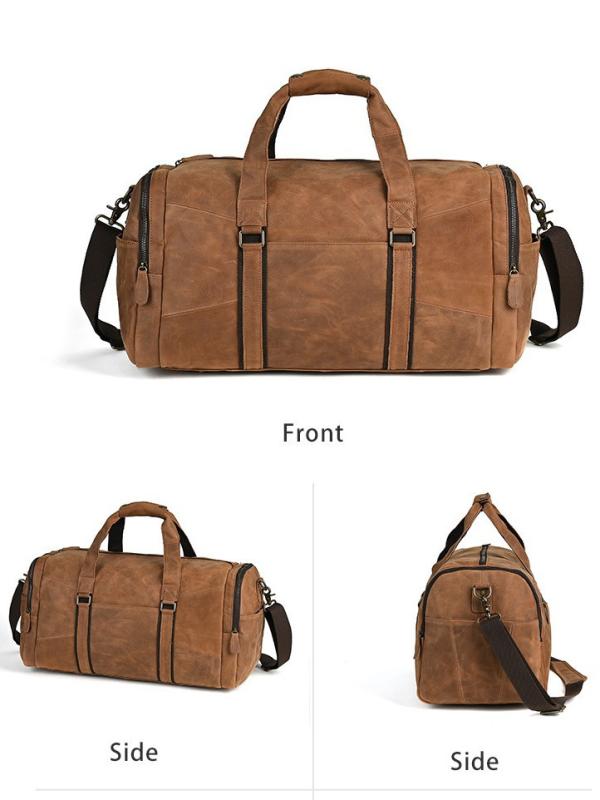 ボストンバッグ メンズ 大容量 本革 牛革 ユーズド加工 レトロ ヴィンテージ オイルレザー 旅行 トラベ..