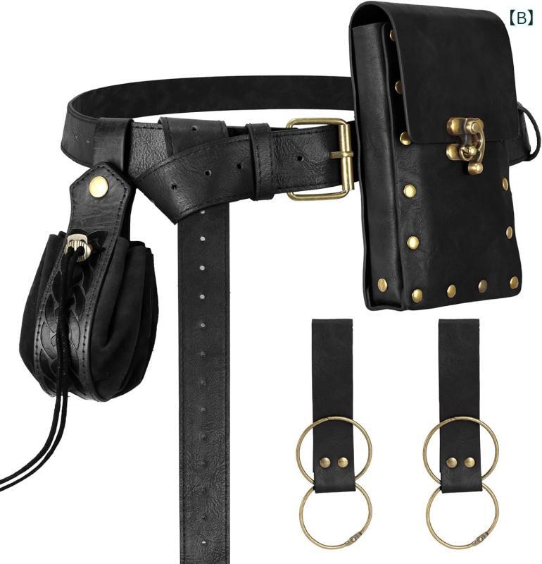 ウエストバッグ レディース ハロウィン 仮装 コスプレ 中世風 レトロ スチームパンク バイカースタイル ミニポーチ 小道具