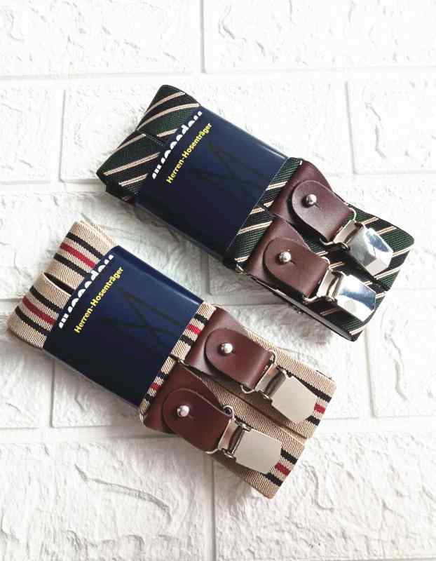 サスペンダー メンズ レトロ 本革 牛革 強力ゴム 長さ調整可能 4点留め ラバーグリップ 大型クリップ ..