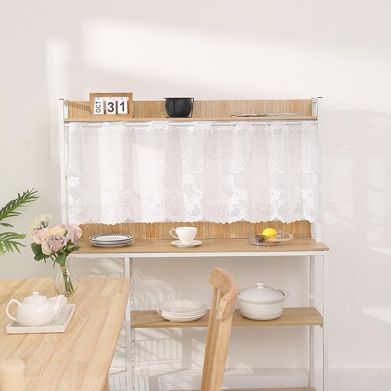 カフェカーテン レース 無地 ホワイト ポリエステル 花柄 モダン シンプル 北欧風 リビング 玄関 キッチン 小窓用 目隠し おしゃれ インテリア 装飾 ショート ドアカーテン