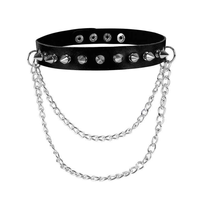 チョーカー ネックレス 男女兼用 パンク ロック スタッズ レトロ ヴィンテージ フェイクレザー 欧米風 原宿 ボヘミアン エキゾチック ファッション小物