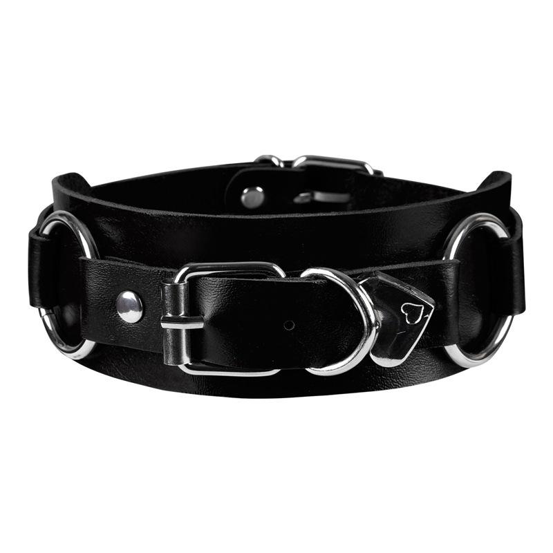 チョーカー レディース パンク ゴシック ロック フェイクレザー 二連 ハート ベルトバックル スタッズ 首飾り ネックレス アクセサリー