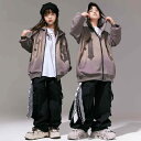 ダンスウェア キッズ 男の子 女の子 ヒップホップ ストリートダンス スウェット トレーナー 上下セット おしゃれ かっこいい 春夏 ステージ衣装 発表会 ポリ...