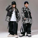 キッズ ジュニア ダンス衣装 男の子 女の子 ヒップホップ ストリート系 フェイクベスト セットアップ 春秋 発表会 イベント 練習着 おしゃれ クール