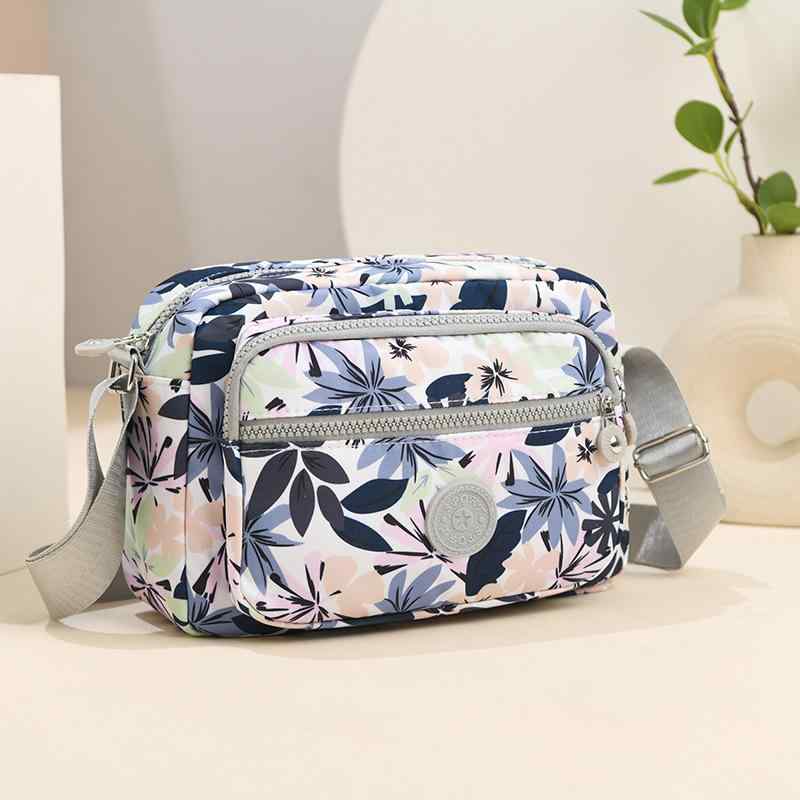 バッグ レディース 軽量 防水 オックスフォード生地 ミニ ショルダーバッグ 花柄 横型 スクエア シンプル デイリーユース 斜め掛け 肩掛け 鞄