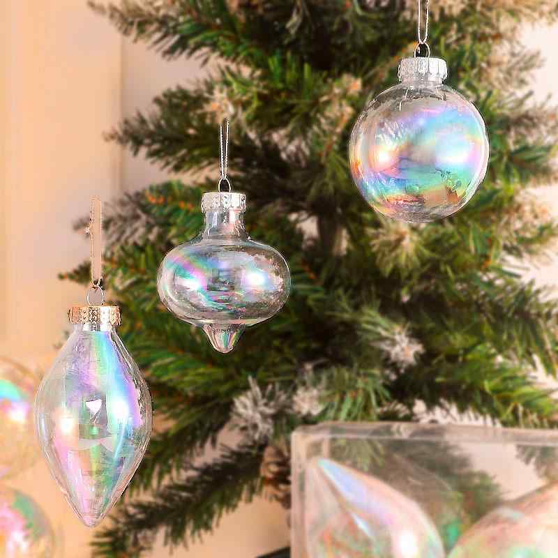 デコレーション 虹色 オーロラ 七色 バブルボール 透明クリアボール クリスマスボール クリスマスツリ..
