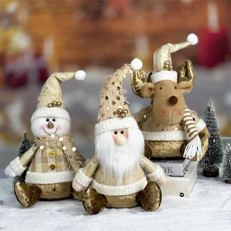 クリスマスオーナメント ミニ かわいい サンタクロース 雪だるま ゴールド ニット ツリー 吊り下げ 置..