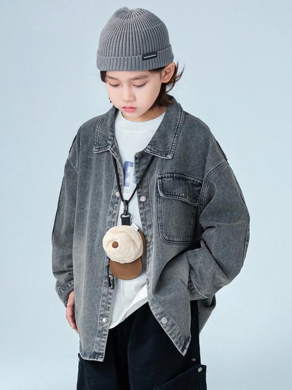 デニムジャケット 男の子 キッズ ジュニア 140cm 150cm 160cm 170cm ソフトな肌触り 春秋 ストリート系..