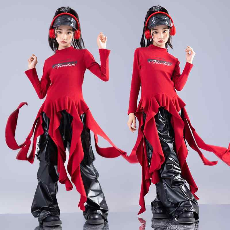 ダンス衣装 キッズ 女の子 ガールズ ジャズダンス ヒップホップ ストリート 発表会 ステージ パフォーマンス ファッションショー クール おしゃれ トレンド 春秋