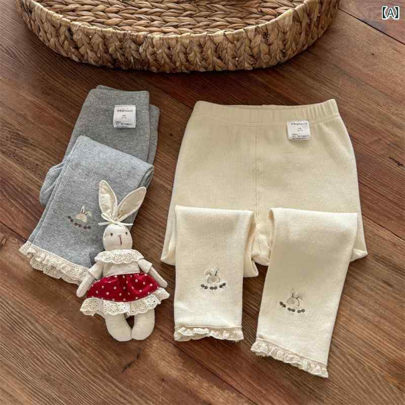 レギンス 女の子 ベビー キッズ コットン 柔らか素材 伸縮性 春秋 9分丈 ミドルウエスト ゴムウエスト ..