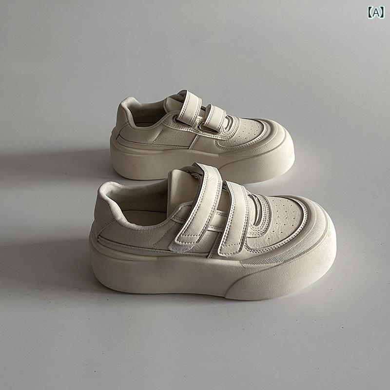 スニーカー レディース 厚底 軽量 歩きやすい マジックテープ ローカット 履きやすい カジュアルシューズ 通勤 通学 合成皮革 撥水 疲れにくい レースアップ