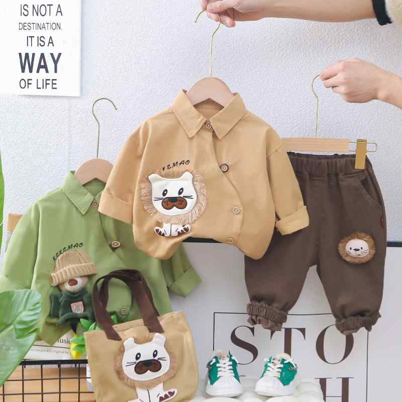 セットアップ 男の子 キッズ 男女兼用 カートゥーン柄 長袖 シャツ パンツ 上下セット コットン カジュ..