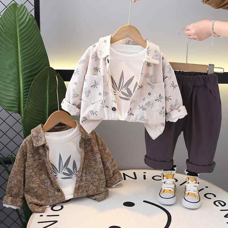 キッズ 男の子 長袖 長ズボン 柔らか加工 コットン 綿90% 春秋 ストリートカジュア...