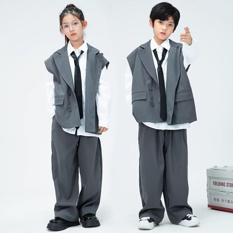 キッズ 男の子 スーツ セットアップ ジャケット ベスト パンツ フォーマル ピアノ発表会 結婚式 入学式 卒業式 七五三 誕生日 演奏会 舞台衣装 ポリエステ...