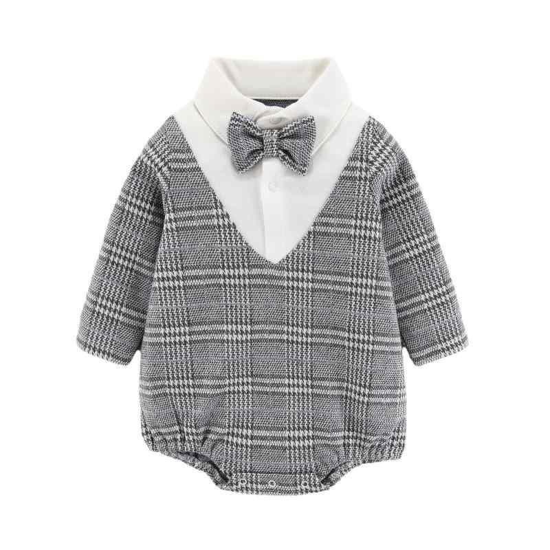 ロンパース ベビー 男の子 長袖 紳士風 フォーマル 三角カバーオール 欧米風 海外風 コットン 綿 新生児 乳幼児 春夏秋 おしゃれ お出かけ 記念撮影 プレ...