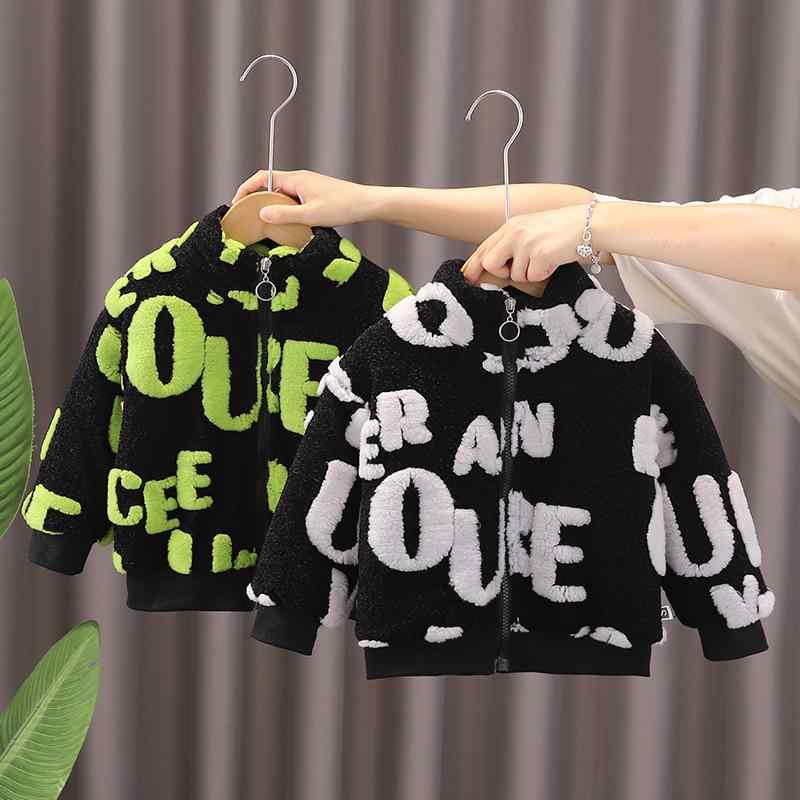 キッズ 男の子 ベビー ジャケット 冬用 厚手 中綿入り おしゃれ カジュアル スタンドカラー アルファベ..