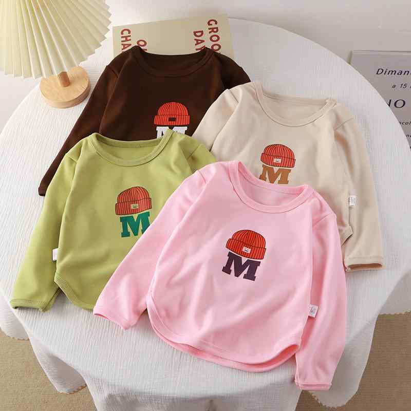 カットソー キッズ 女の子 小学生 ジュニア 発熱 保温 徳絨 丸首 ラウンドネック 長袖 ストレッチ 伸縮..