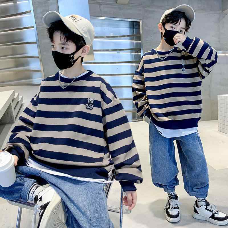 トレーナー 男の子 ジュニア 小中高生 ストリート系 カジュアル 長袖 トップス 綿 春秋 柔らかい肌触り..