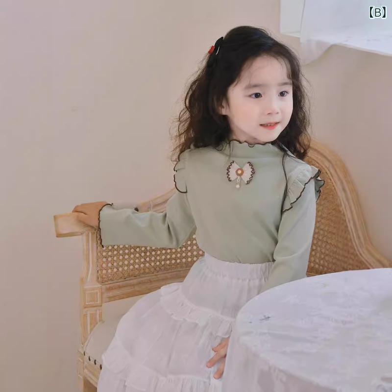 Tシャツ キッズ 女の子 ガールズ やわらか素材 厚手 韓国子供服 カジュアル インナ...