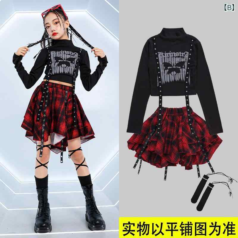 キッズ ダンス衣装 女の子 ジャズダンス ストリートダンス ヒップホップ 発表会 ステージ 練習着 レッスン着 ジュニア 子供服 小学生 中学生 舞台衣装 おしゃれ クール ストリート系 トレンド