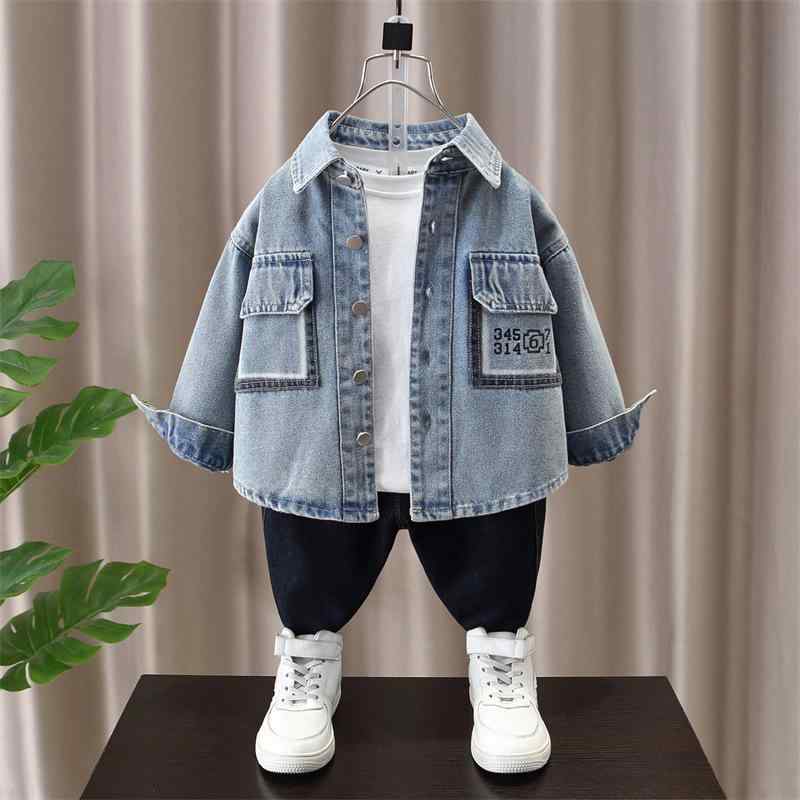 デニムジャケット キッズ 男の子 春秋 ライトアウター おしゃれ かっこいい 襟付き 長袖 カジュアル 上..