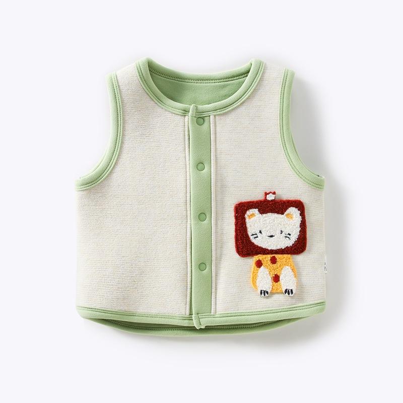 ベスト ベビー キッズ 男の子 女の子 発熱 保温 裏起毛 厚手 あったか 徳絨素材 柔らかな肌触り 前開き..