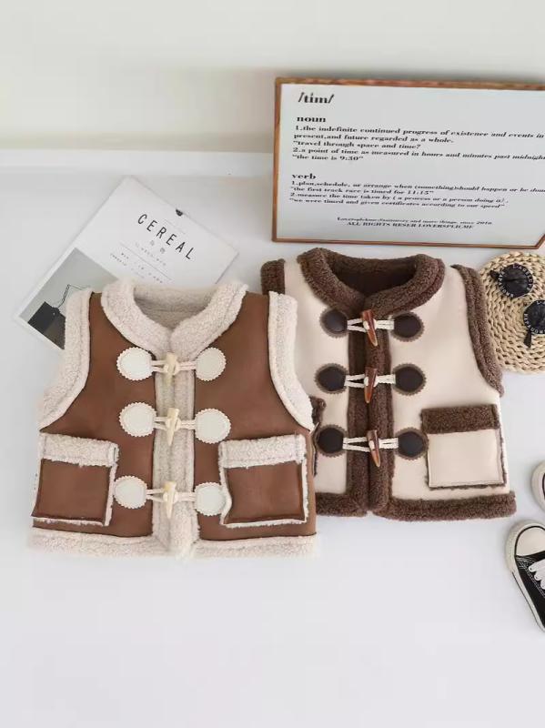 ベスト 男の子 ベビー キッズ 子供 裏起毛 厚手 暖かい おしゃれ かわいい カジュアル 前開き ボタン ..