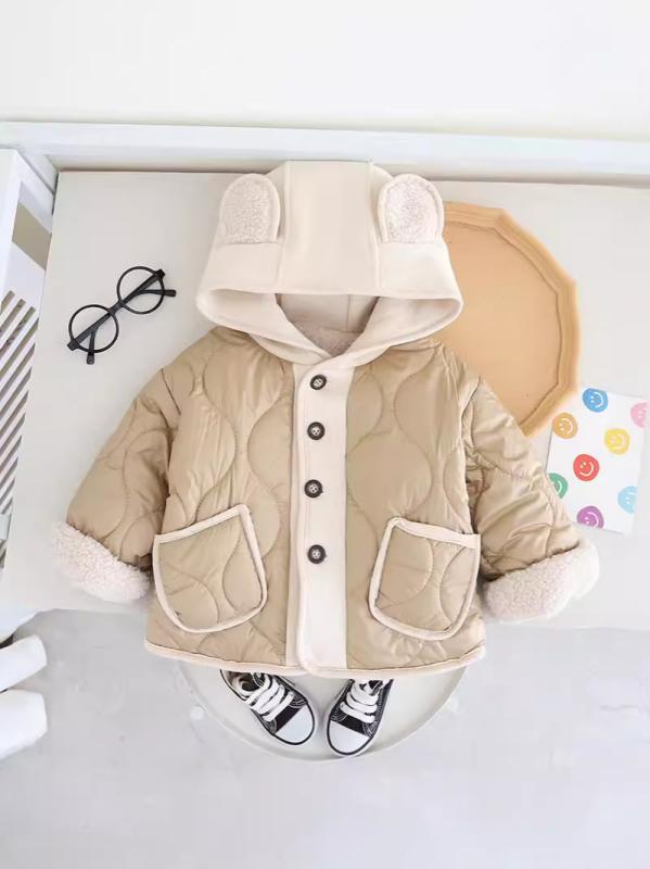 中綿ジャケット ベビー 男の子 冬用 裏ボア 極厚 あったか 保温 防寒 軽量 UVカット 綿混素材 Vネック ..