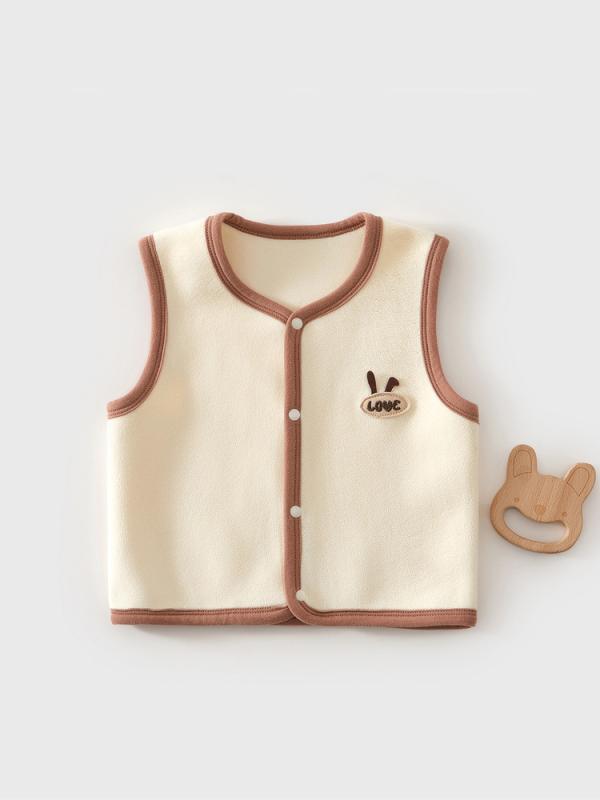 ベスト キッズ ベビー 男の子 女の子 新生児 秋冬 裏ボア 厚手 あったか 保温 前開き スナップボタン ..