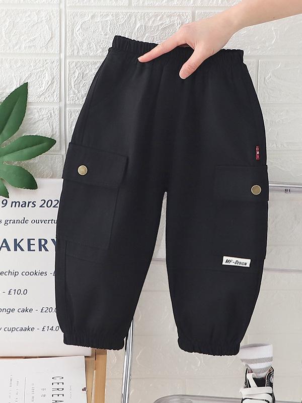 パンツ 男の子 キッズ ベビー 春秋 ゆったり カジュアル ワーク ロング ジョガー 綿混 ソフトタッチ 普..