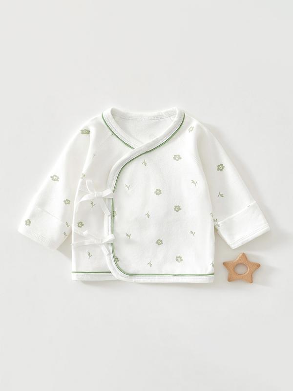 ベビー服 新生児 男女兼用 綿100% 無縫製 肌に優しい 和尚服 短肌着 春秋 オールシーズン かわいい 花..