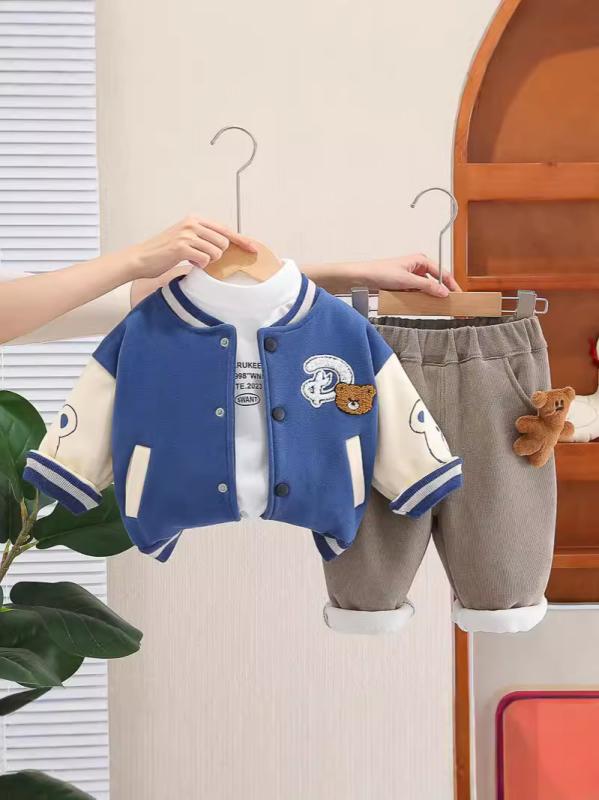 セットアップ キッズ 男の子 やわらか 肌触りの良い おしゃれ カジュアル フォーマル お出かけ着 ストライプ柄 スーツ ジャケット 英国風 3点セット 春秋 綿 コットン