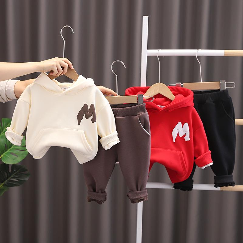 Top & Bottom Sets - キッズ ベビー 男の子 女の子 子供服 秋冬 裏起毛 長袖 プルオーバー セットアップ 上下セット ロングパンツ 綿混 柔らか ソフトタッチ カジュアル かわいい キャラクター ルームウェア お出かけ 通園着