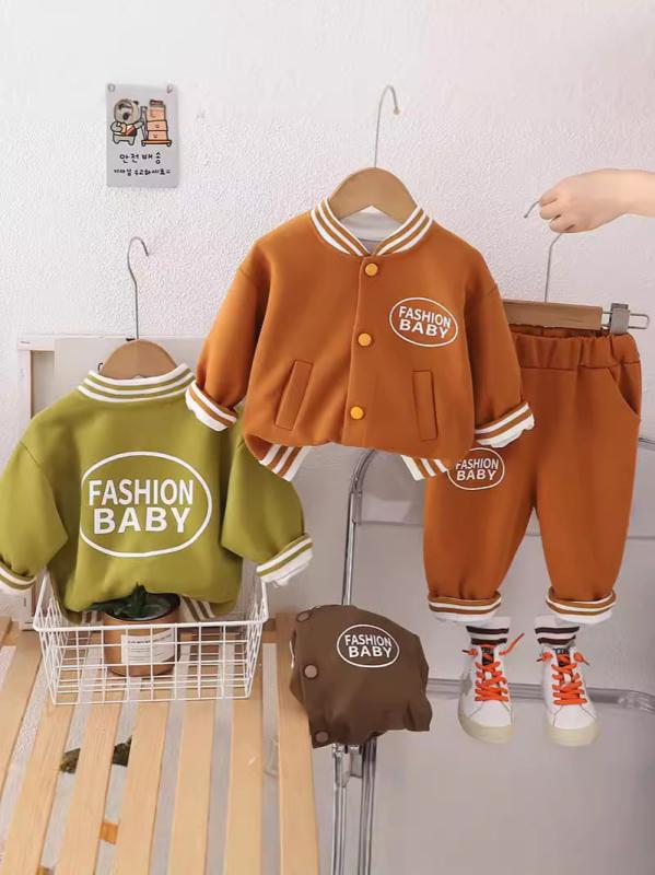 キッズ 男の子 ベビー セットアップ 上下セット 2点セット ベースボールジャケット 長袖 長ズボン パンツ 綿95% 柔らかい肌触り 肌に優しい 韓国子供服 カジュアル かっこいい おしゃれ ストライプ柄 春秋