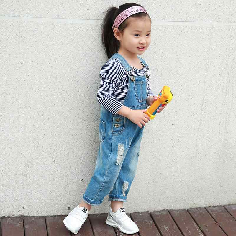 オーバーオール ベビー デニム サロペット 春秋 男女兼用 綿 コットン かわいい 破れ加工 ダメージ加工..