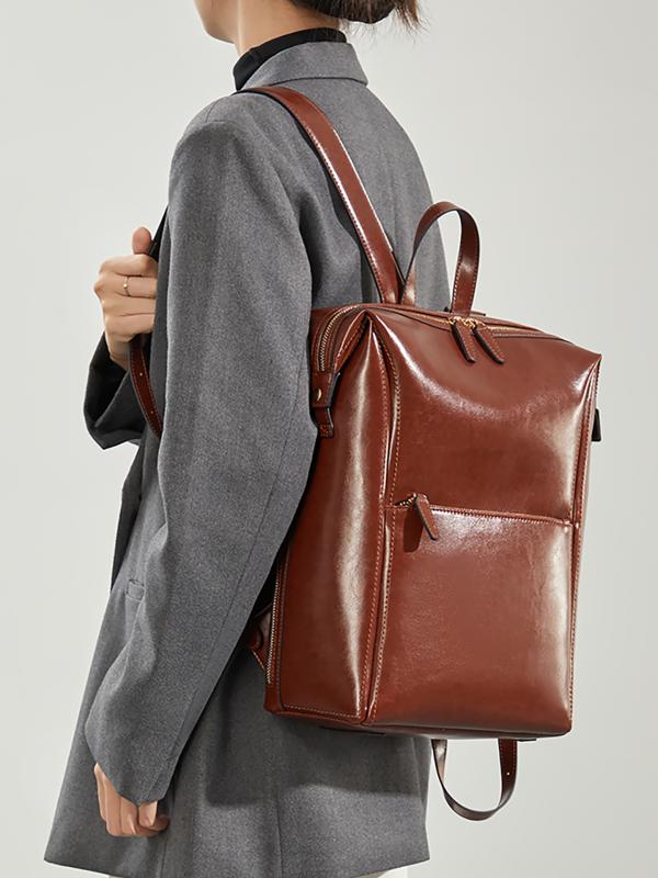 リュック レディース 防水 大容量 PC収納 13インチ対応 合成皮革 バックパック おしゃれ 通勤 通学 旅行 普段使い 個性的 デザイン カジュアル ストリート 女性用 黒 茶色(4)