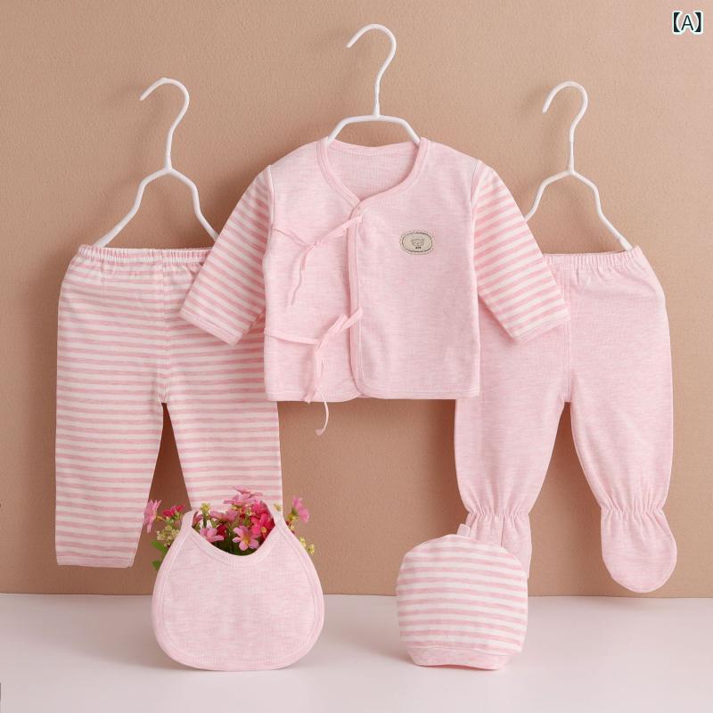 セキュアデポのベビー服 新生児 ベビー 男女兼用 オーガニックコットン 5点セット 長袖 ロンパース カバーオール 紫外線カット 柔らかな肌触り 斜め襟 スナップボタン留め オールシーズン キャラクター かわいい 出産祝い ギフト 高品質 安心｜アングル2
