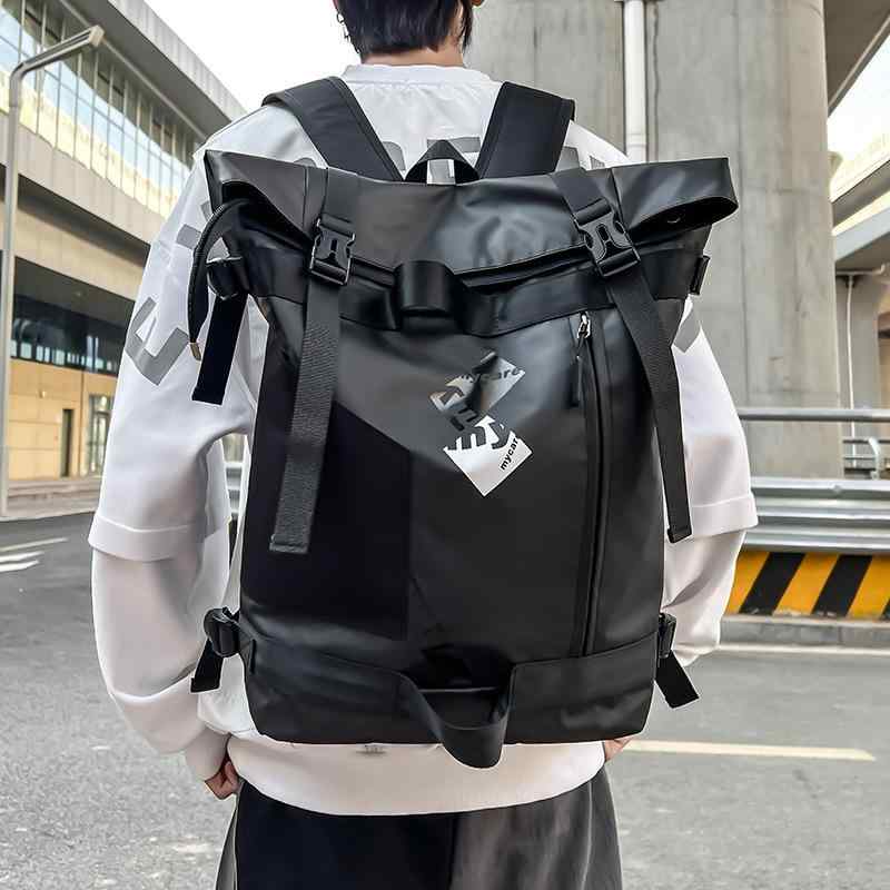 Other - リュックサック メンズ レディース 軽量 防水 ロールトップ 大容量 15インチPC対応 オックスフォード生地 韓国ファッション 旅行 通勤 通学 ストリート タウンユース 個性的 切り替えデザイン クッション性ショルダーバッグ