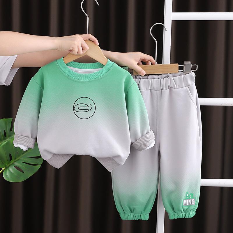 セットアップ 男の子 ベビー キッズ 長袖 タイダイ絞り染め トレーナー ロングパンツ 2点セット スポーツ カジュアル 春秋 プルオーバー フードなし 綿80% ソフト加工 キャラクター インフルエンサー