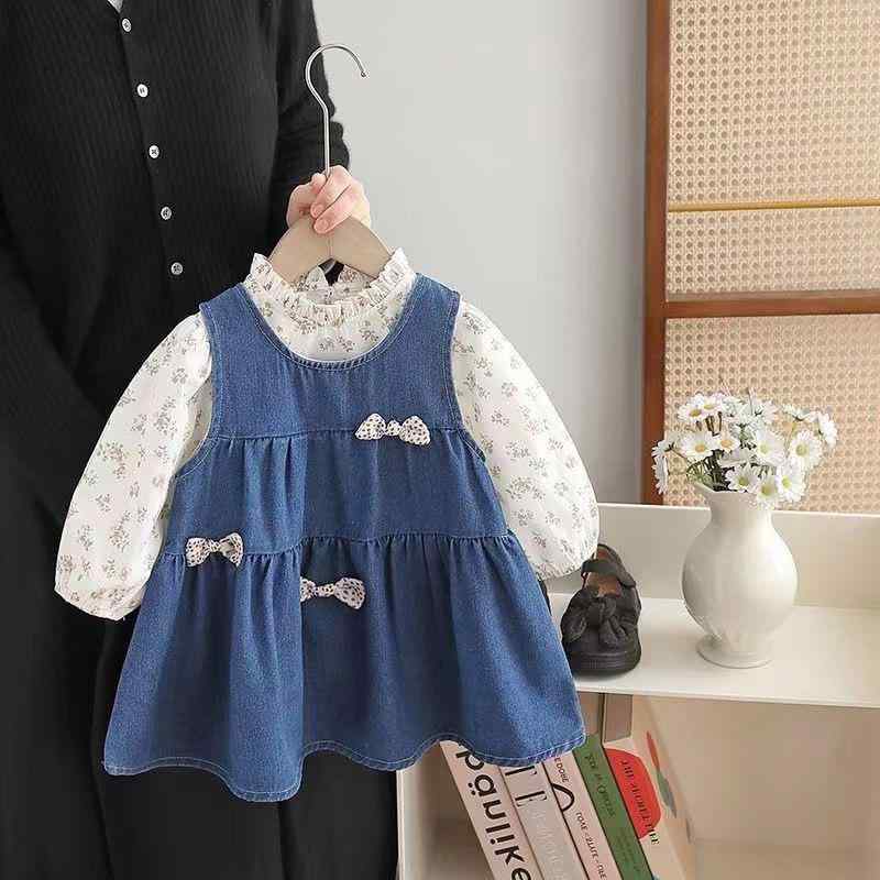 セットアップ 女の子 子供 ベビー プリンセス 韓国風 おしゃれ かわいい ブラウス ジャンパースカート 2点セット 春秋 やわらか素材 綿混 お出かけ 普段着 発表会