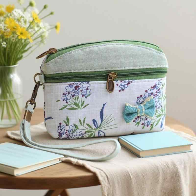 小銭入れ レディース 大人女性 ミセス 韓国風 花柄 ダブルファスナー 手提げ キーケース機能付き 軽量 ..