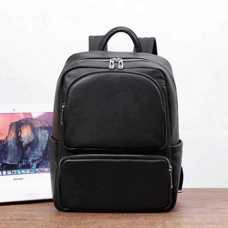 リュックサック メンズ ビジネス 通勤 出張 本革 一層牛革 PC収納 旅行 トラベル 鞄 ライチ柄 シボ加工..