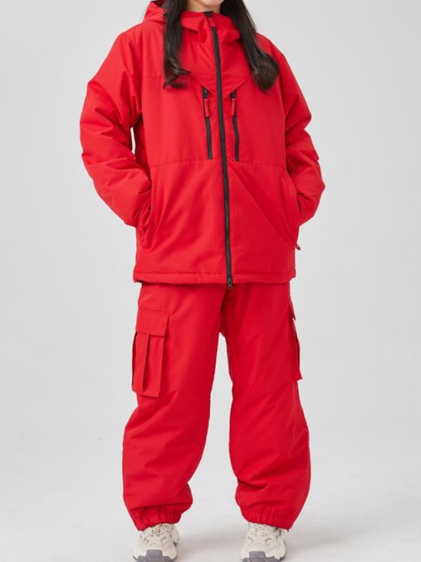 スキーウェア レディース メンズ キッズ 子供用 男女兼用 上下セット 中綿入り 防水 防風 保温 ゆった..