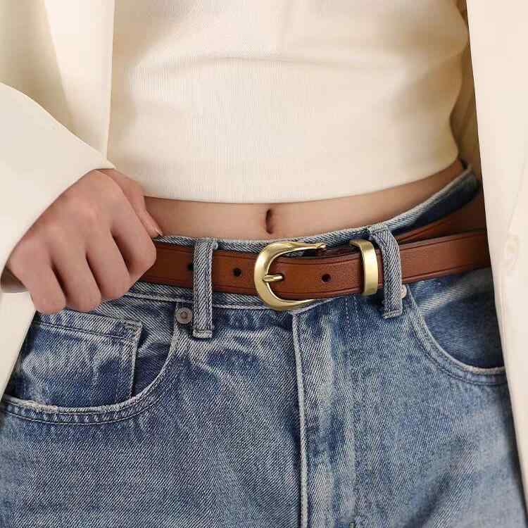 ベルト レディース 本革 牛革 上質一枚革 ピンバックル レトロ ヴィンテージ ハンドメイド アンティーク調 カジュアル ジーンズ デニム 細身 普段使い 通勤 オフィス ビジネス