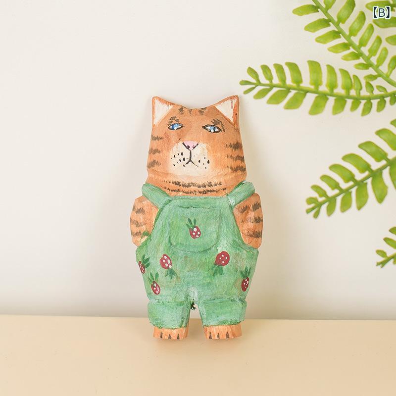 置物 木彫り 手作り 個性派 猫 ねこ 木製 ミニチュア 動物 癒し系 おしゃれ かわいい 卓上 デスク飾り 冷蔵庫マグネット 磁石 オブジェ マスコット インテリア モダン シンプル アニマル secure-depo-10934467 セキュアデポ サンプル画像3