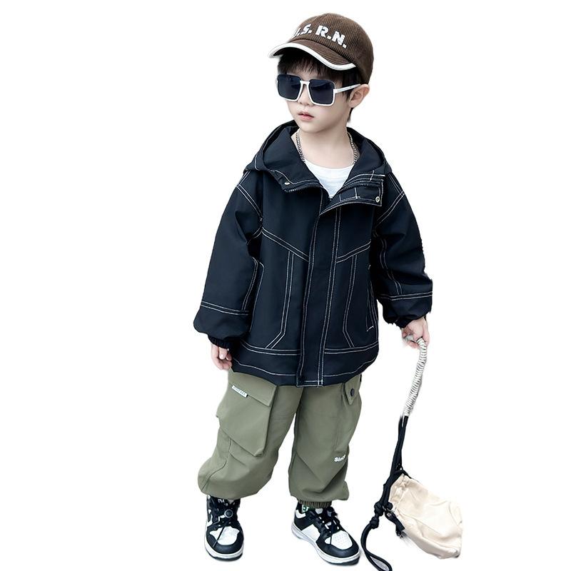 キッズ 男の子 ジャケット アウター ブルゾン 春秋 フード付き マウンテンパーカー ウインドブレーカー..