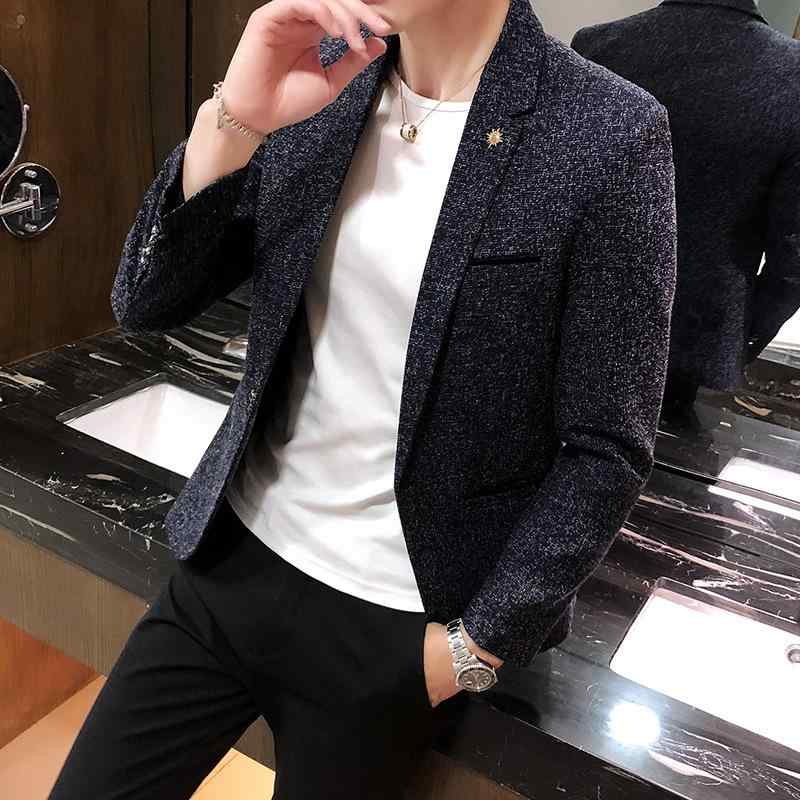 カジュアルジャケット メンズ 韓国ファッション スリムフィット 一つボタン 無地 大きいサイズ オール..