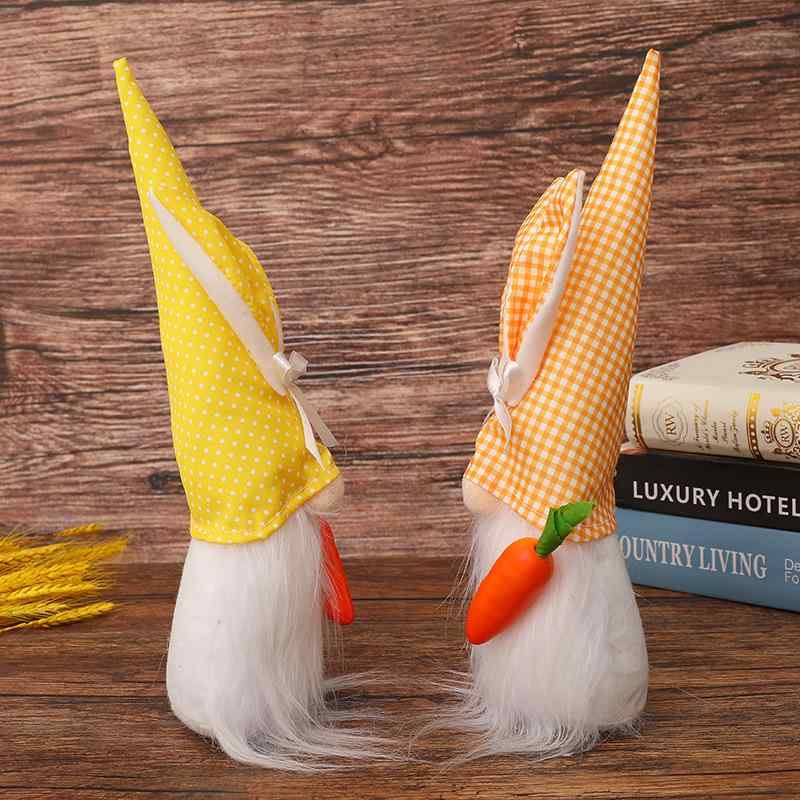ぬいぐるみ イースター かわいい ノーム 置物 ニンジンを抱えたうさぎ インテリア雑貨 オブジェ ファブ..